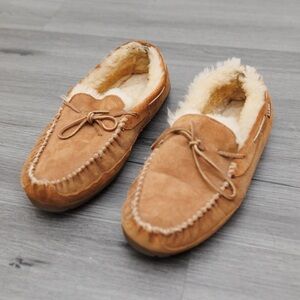 L.L Bean Men's Tan Moccasin Slippers